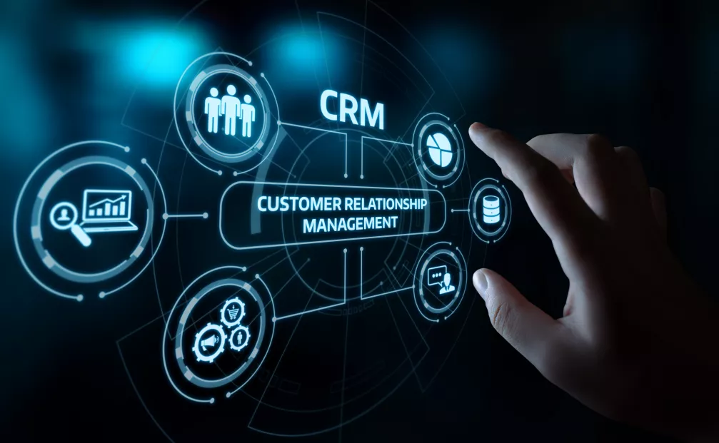 CRM System, das in der Website integriert ist.